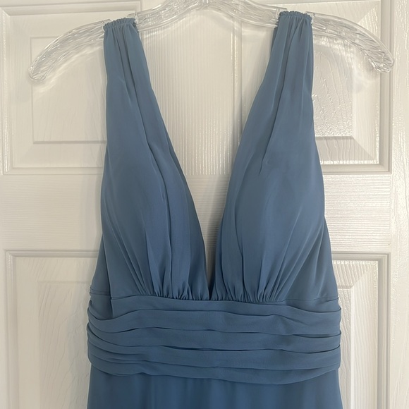 Kennedy Blue “Rose” bridesmaid long dress with slit, size 6 Dusty blue - Picture 4 of 14